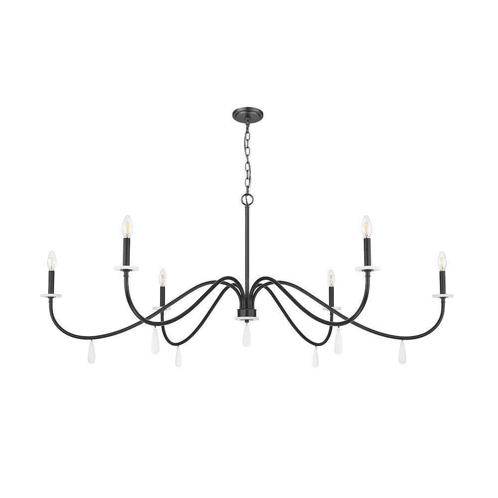 Z-Lite 6 Light Chandelier, Matte Black. Picture 7