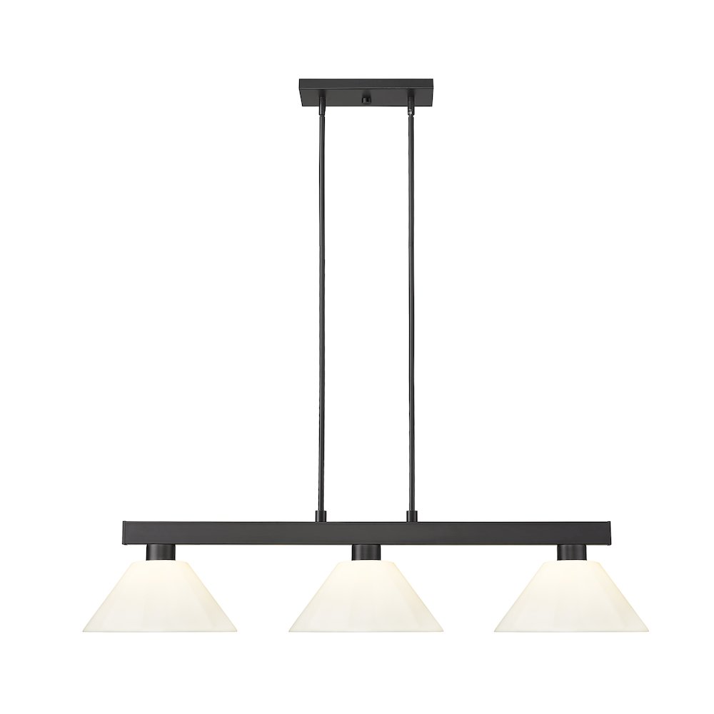 Z-Lite Cobalt 3 Light Billiard, Steel Frame, White Shade Color. Picture 2