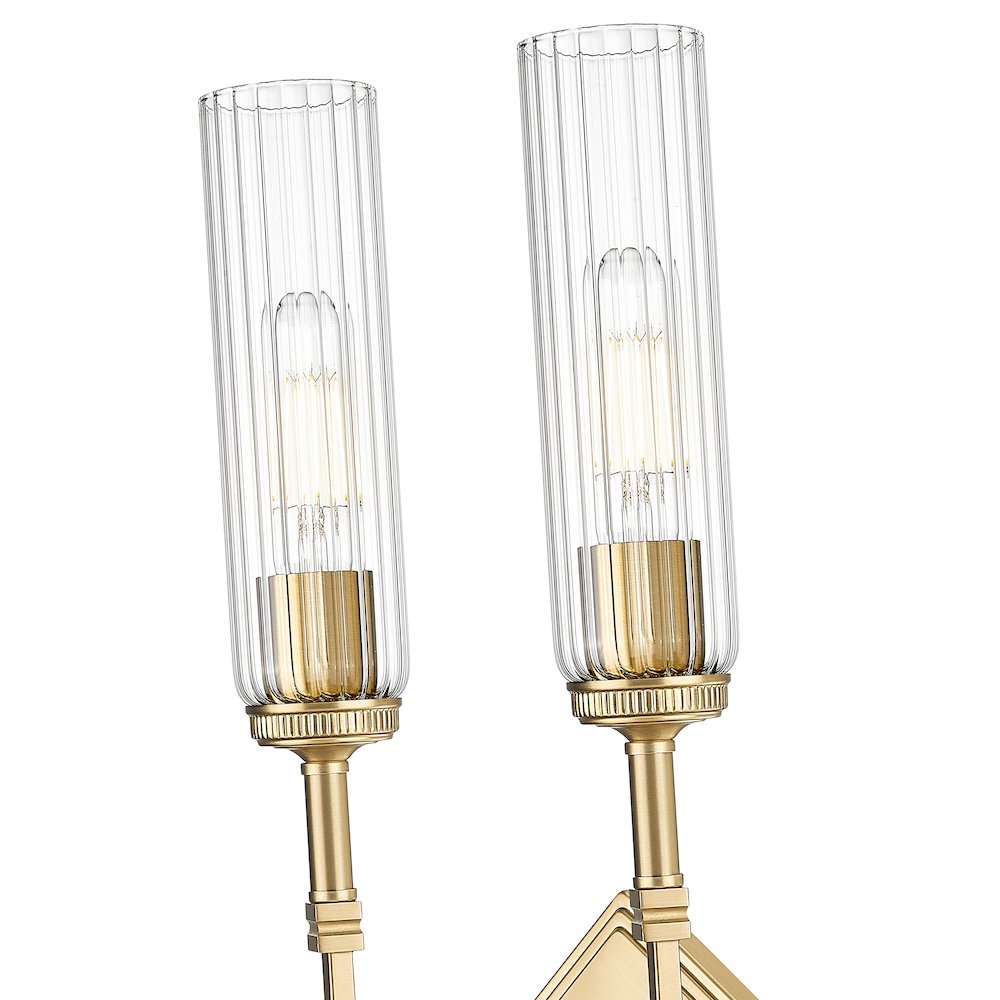 Z-Lite 2 Light Wall Sconce, Modern Gold. Picture 4