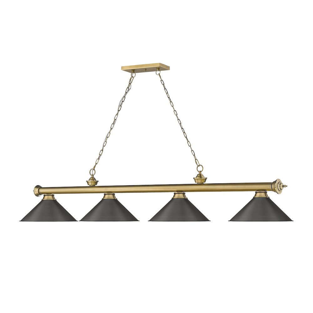 Z-Lite Cordon 4 Light Billiard, Steel Frame, Bronze Shade Color. Picture 3