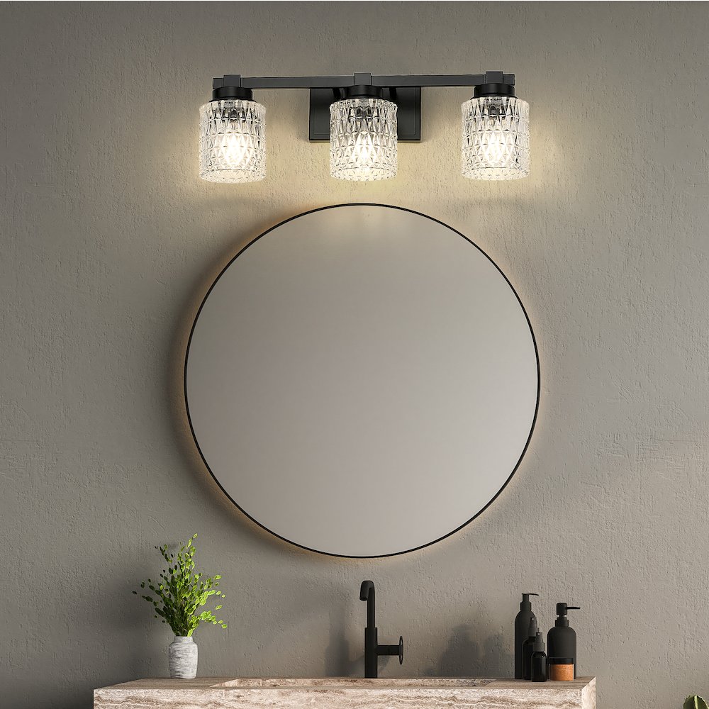 Z-Lite 3 Light Vanity, Matte Black. Picture 5