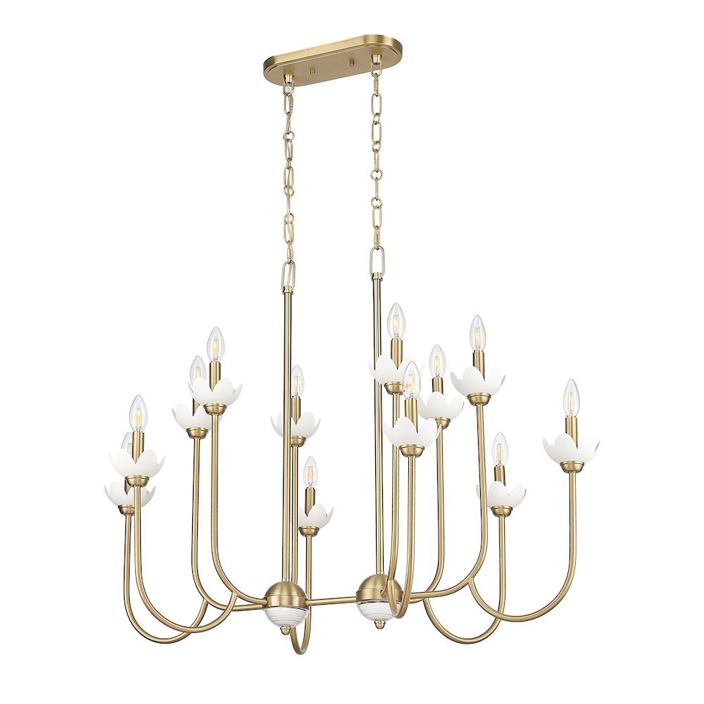 Z-Lite Allistair 12 Light Linear Chandelier in Modern Gold color, Steel frame. Picture 5