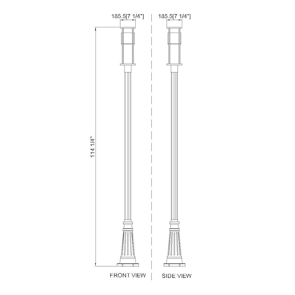 Z-Lite 1 Light Outdoor Post Mounted Fixture. Picture 8