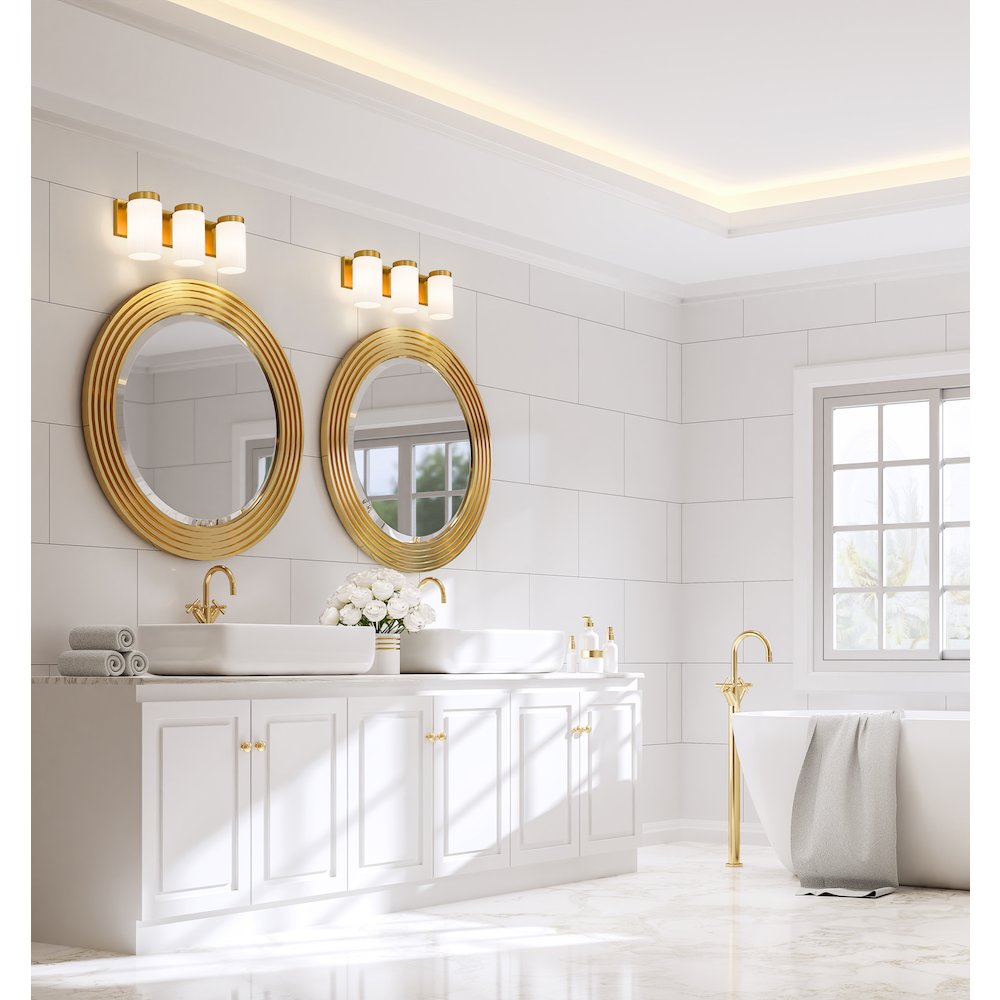 Z-Lite Burk 3 Light Vanity, Luxe Gold. Picture 6