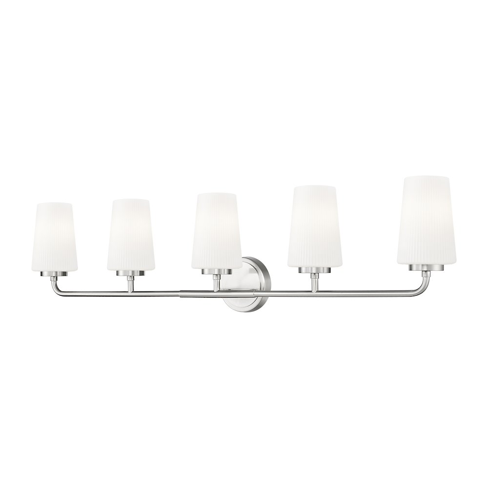 Z-Lite Montford 5 Light Vanity in Brushed Nickel color, Steel frame. Picture 1