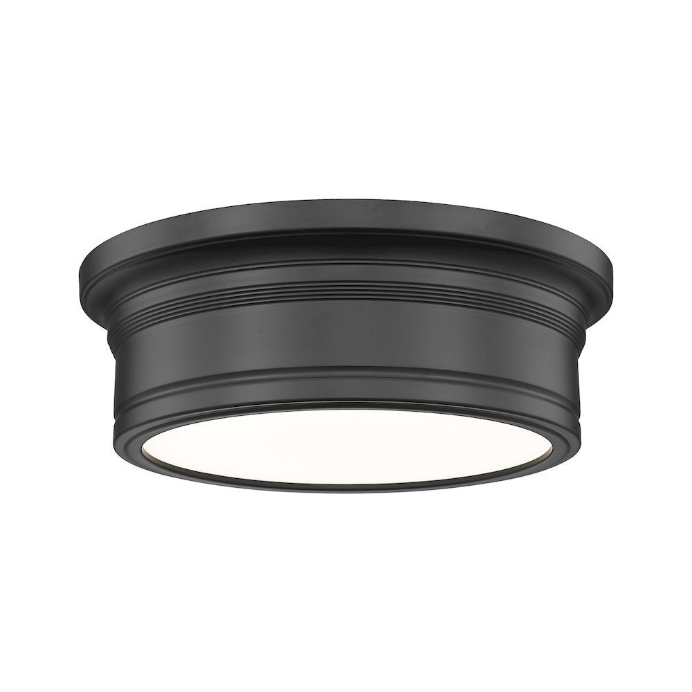 Z-Lite 1 Light Flush Mount, Matte Black. Picture 1