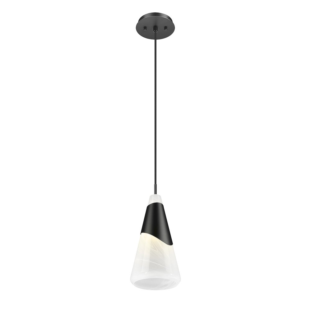 Z-Lite Aimie 1 Light Pendant, Matte Black. Picture 3