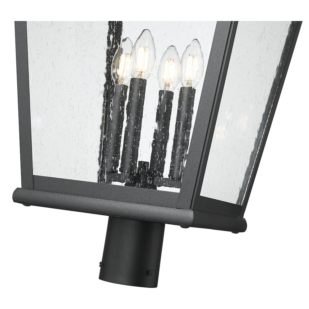 Z-Lite 4 Light Outdoor Post Mount Fixture, Sand Black. Picture 4