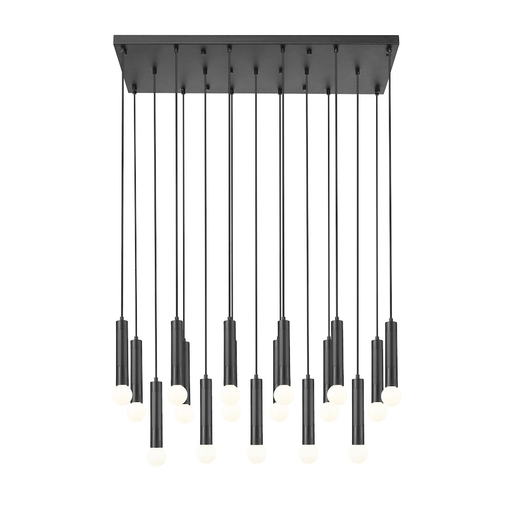 Z-Lite Stari 17 Light Linear Chandelier in Matte Black color, Steel frame. Picture 3