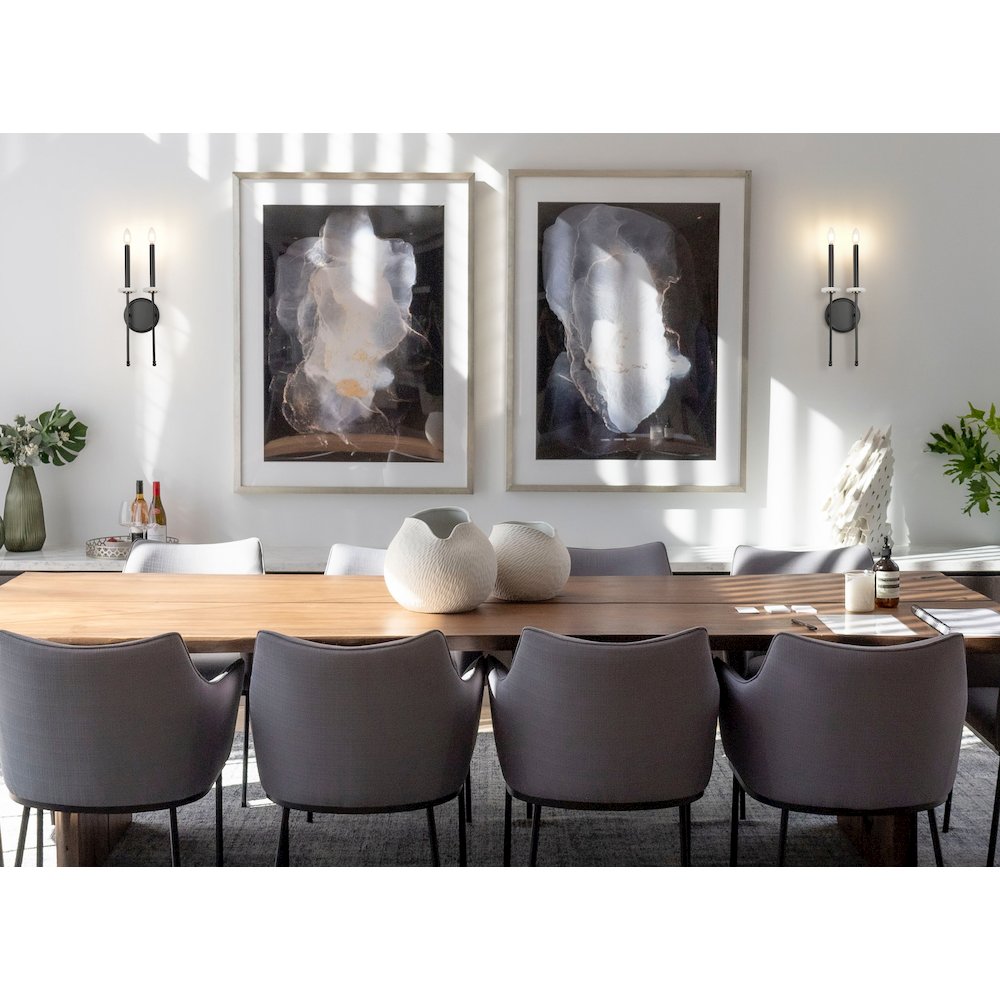 Z-Lite 2 Light Wall Sconce, Matte Black+Mordern Gold. Picture 5