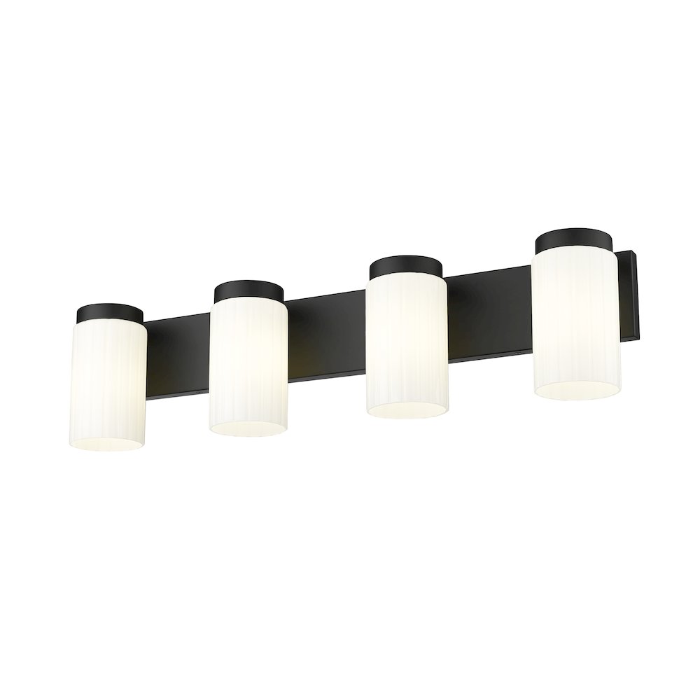 Z-Lite Burk 4 Light Vanity, Matte Black. Picture 2