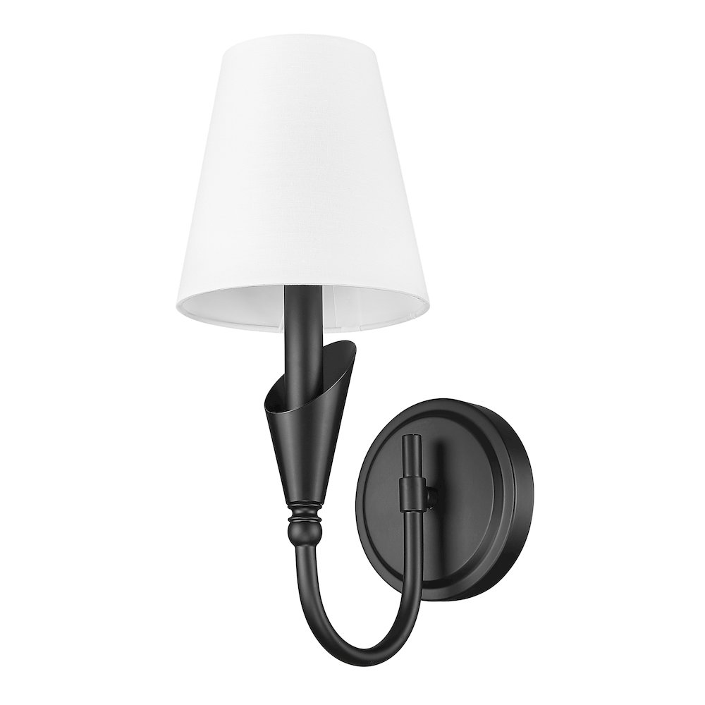 Z-Lite Claudelle 1 Light Wall Sconce in Matte Black color, Steel frame. Picture 5