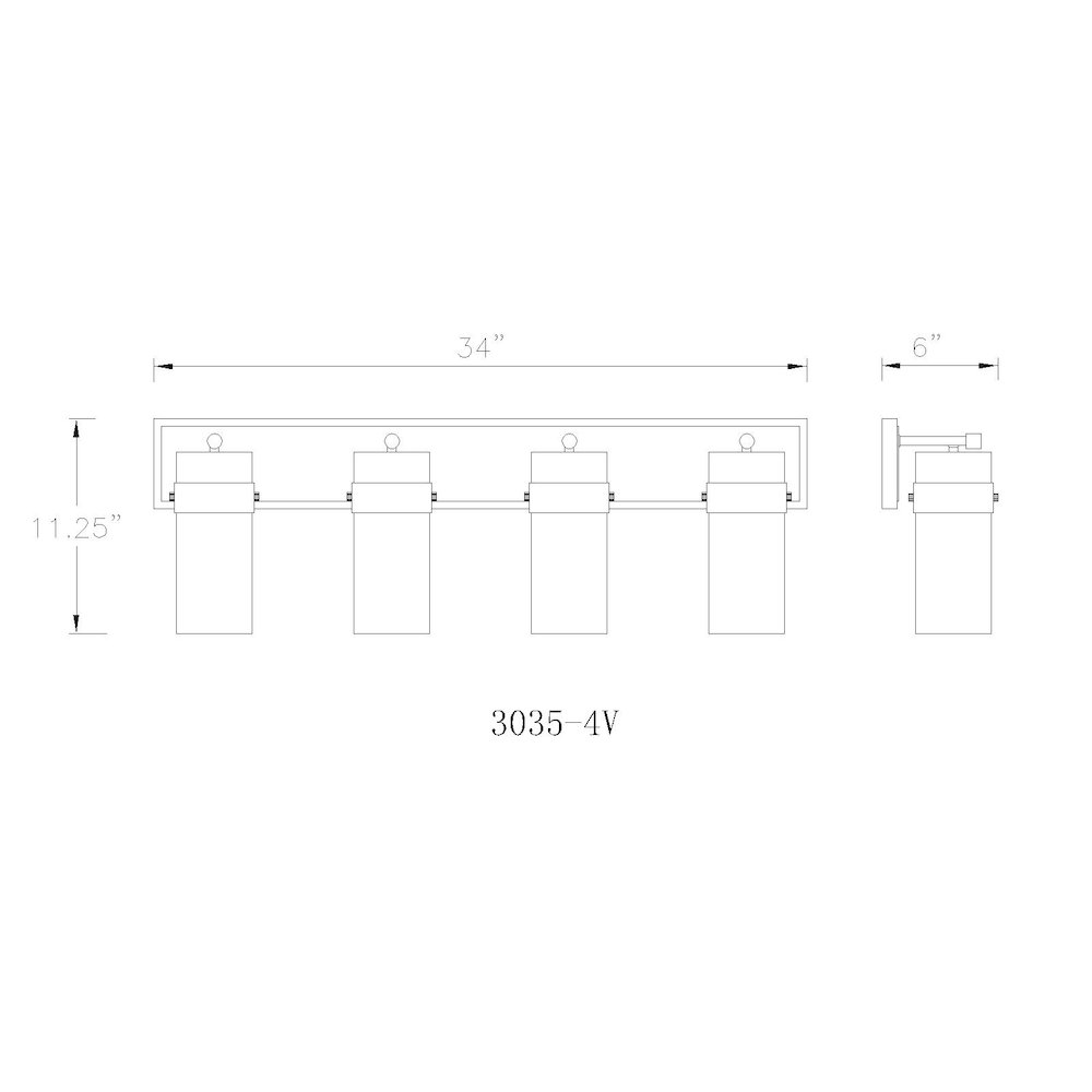 Z-Lite 4 Light Vanity. Picture 8