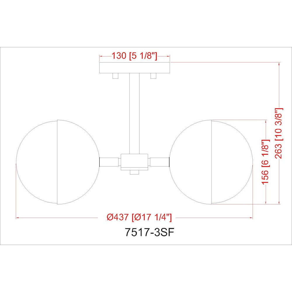 Z-Lite 3 Light Semi Flush Mount. Picture 8