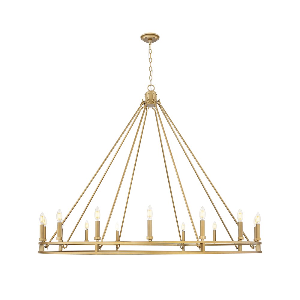 Z-Lite Dennison 16 Light Chandelier in Signature Brass color, Steel frame. Picture 2