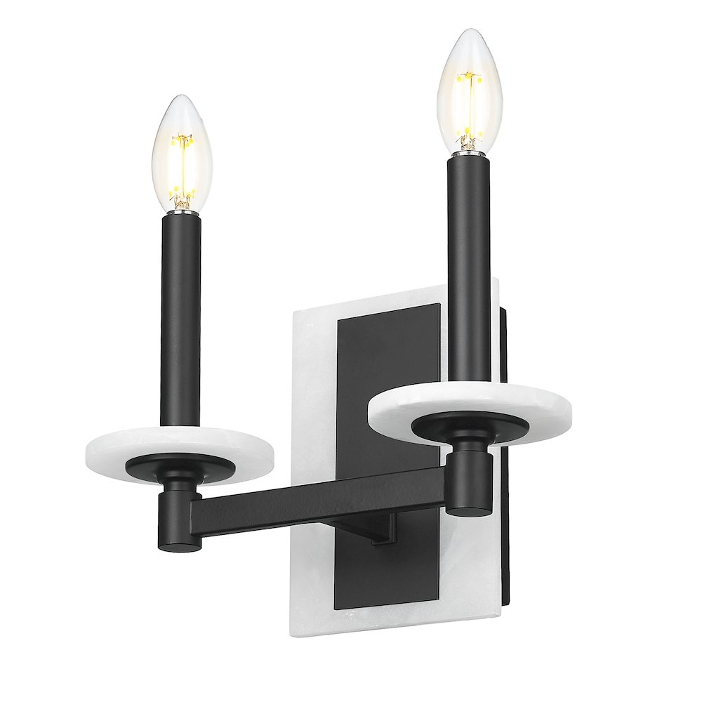 Z-Lite Kaden 2 Light Wall Sconce in Matte Black color, Steel frame. Picture 3