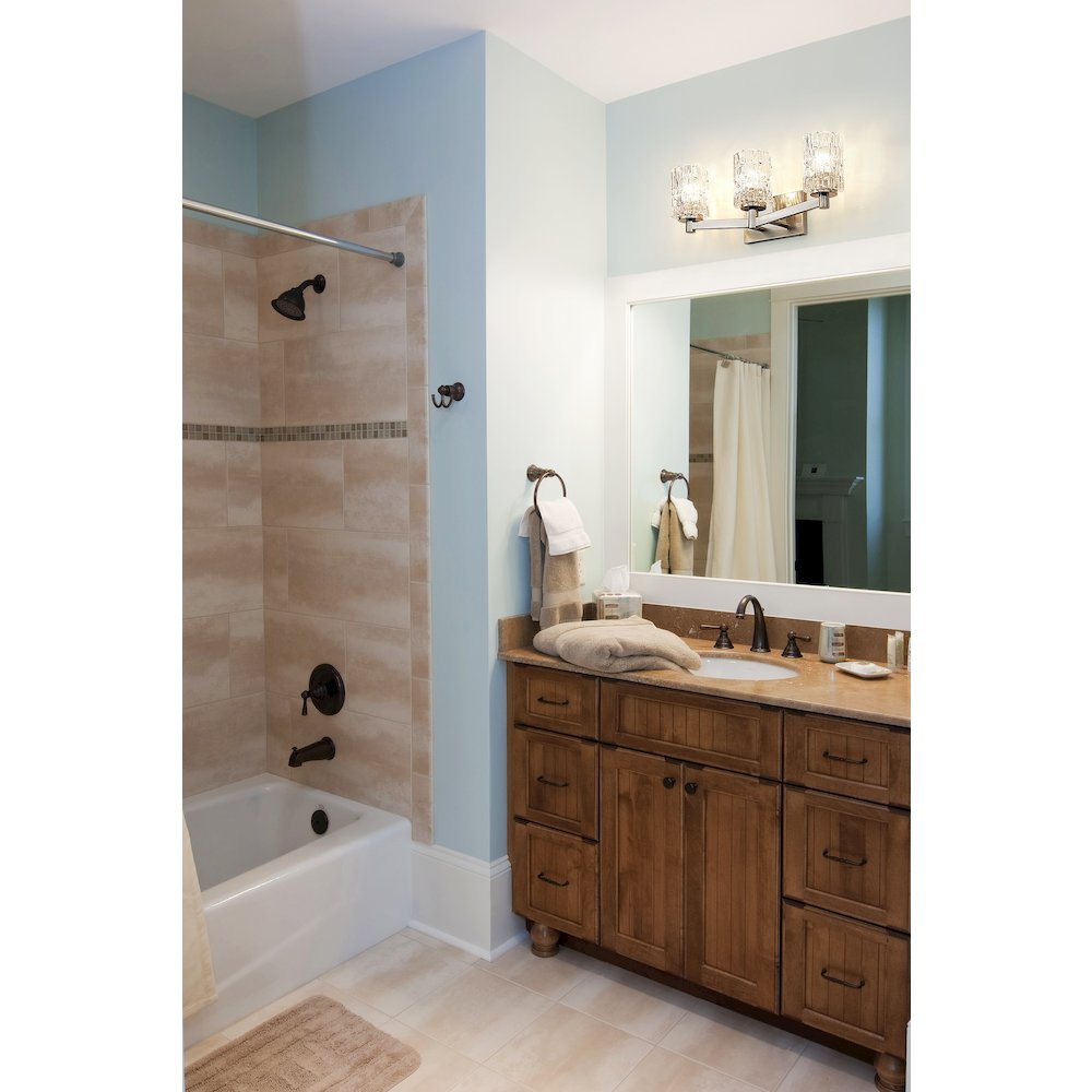 Z-Lite Aubrey 3 Light Vanity in Brushed Nickel Frame Finish. Picture 7