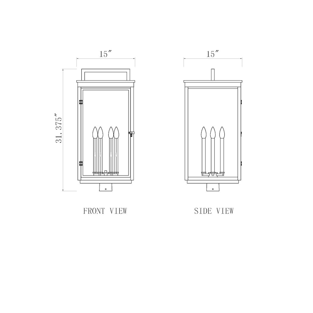 Z-Lite Hartwell 6 Light Outdoor Post Mount Fixture in Sand Black color. Picture 6
