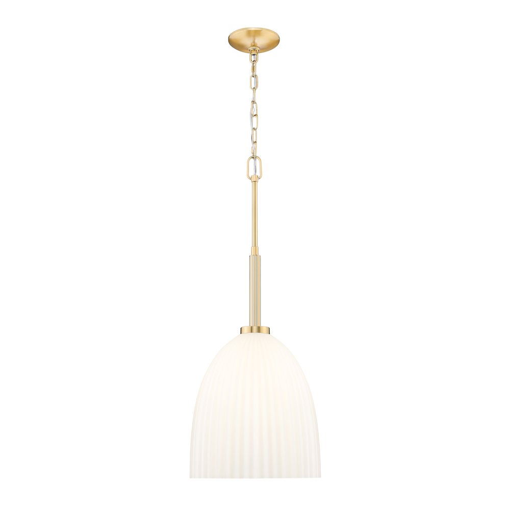 Z-Lite Naya 1 Light Pendant in Modern Gold color, Steel frame. Picture 1