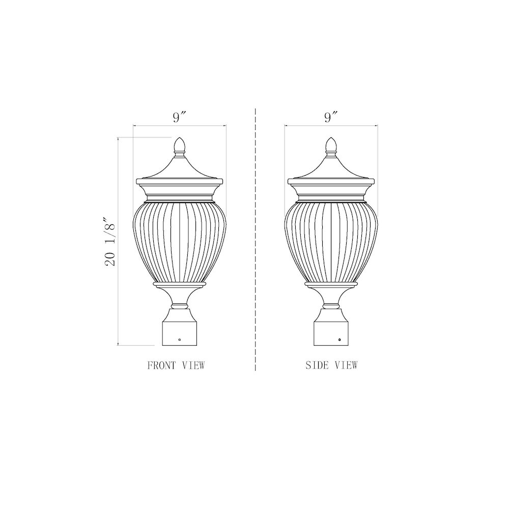 Z-Lite 3 Light Outdoor Post Mount Fixture. Picture 6