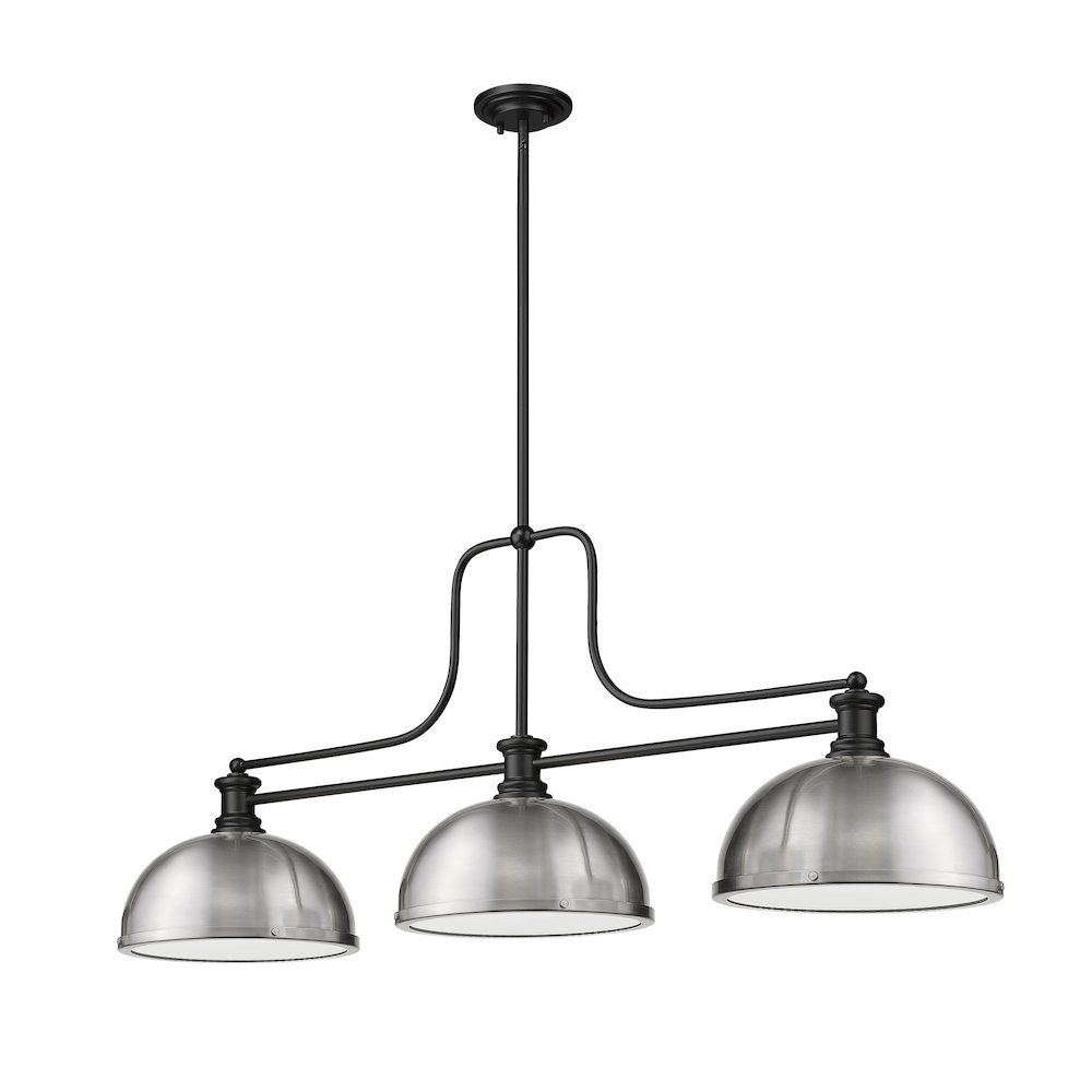 Z-Lite Melange 3 Light Billiard, Steel Frame, Brushed Nickel Shade Color. Picture 5