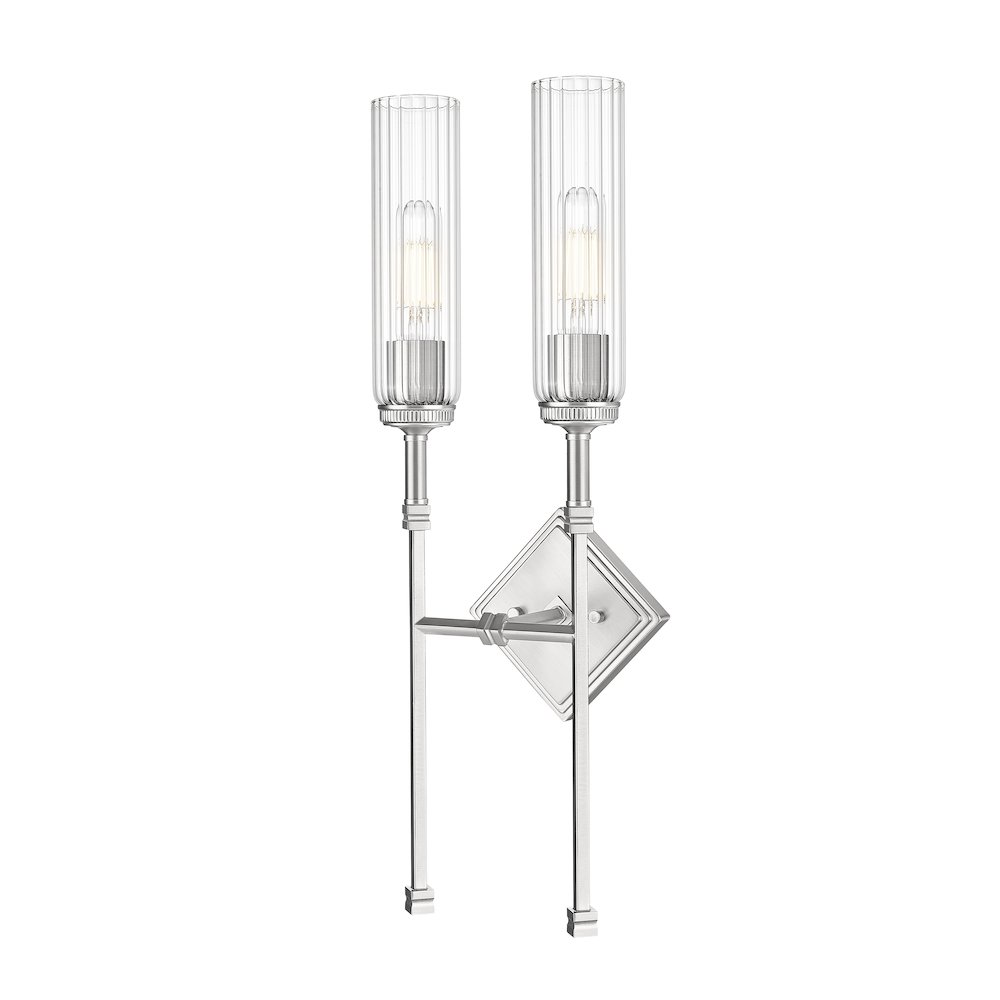 Z-Lite 2 Light Wall Sconce, Brushed Nickel. Picture 1