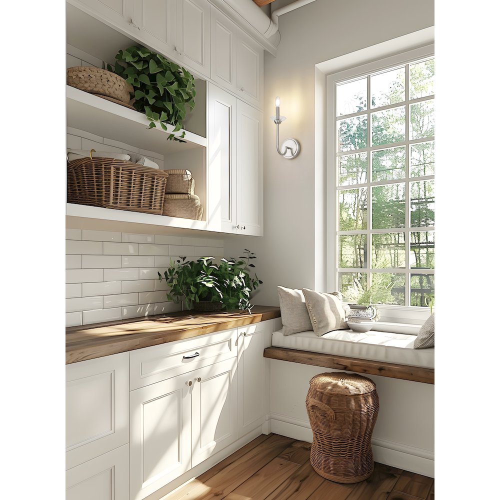 Z-Lite Allistair 1 Light Wall Sconce in Brushed Nickel color, Steel frame. Picture 7