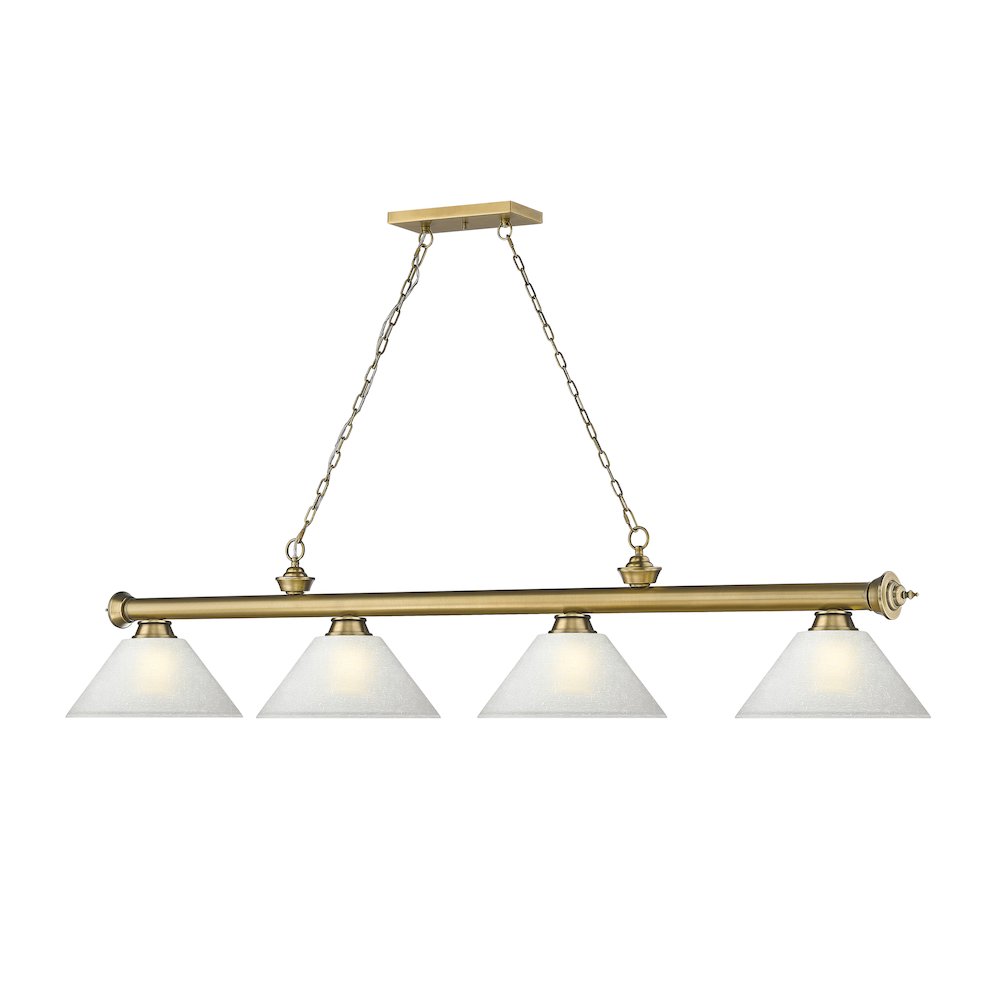 Z-Lite Cordon 4 Light Billiard, Steel Frame, White Linen Shade Color. Picture 3