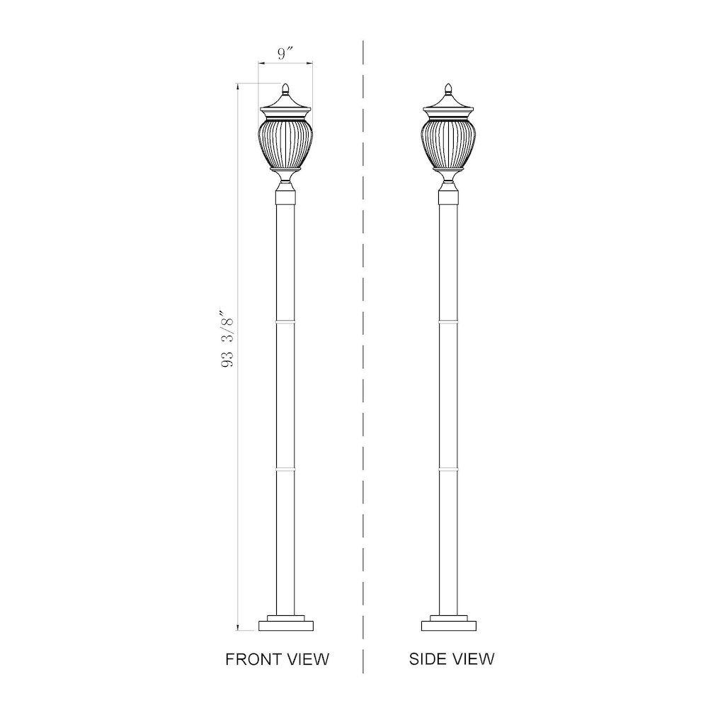 Z-Lite 3 Light Outdoor Post Mounted Fixture. Picture 8