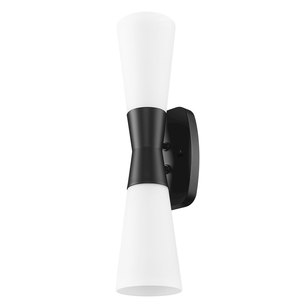 Z-Lite 2 Light Wall Sconce, Matte Black. Picture 7