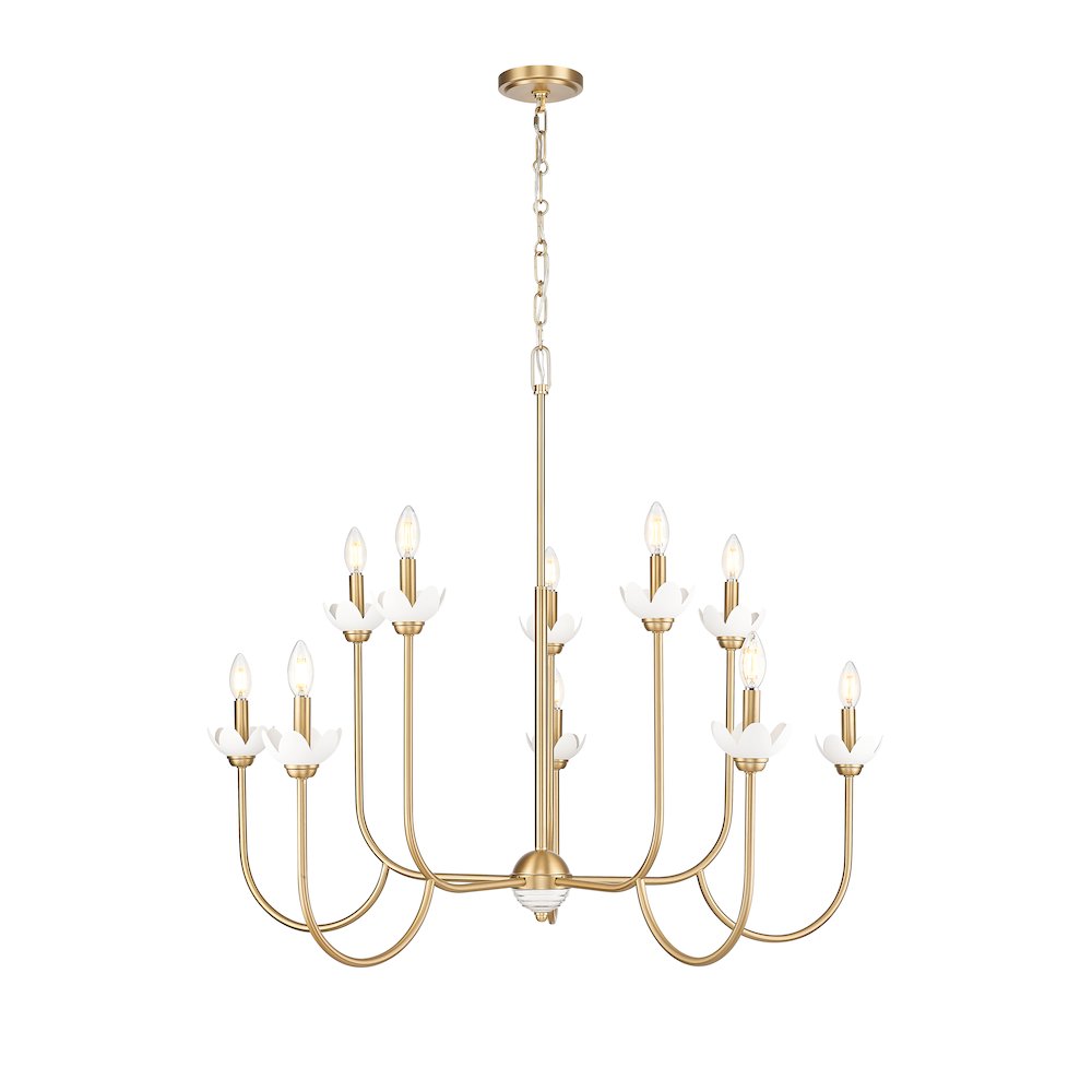 Z-Lite Allistair 10 Light Chandelier in Modern Gold color, Steel frame. Picture 1