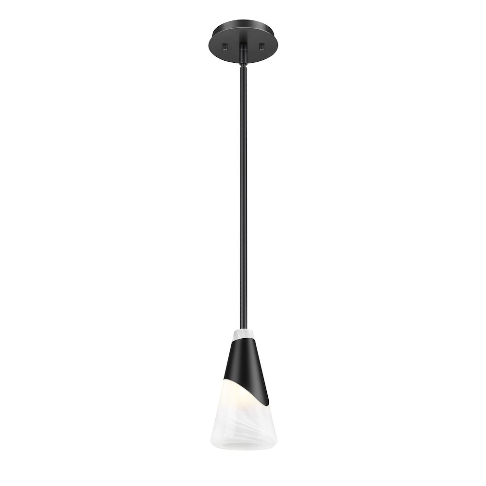Z-Lite Aimie 1 Light Pendant, Matte Black. Picture 2
