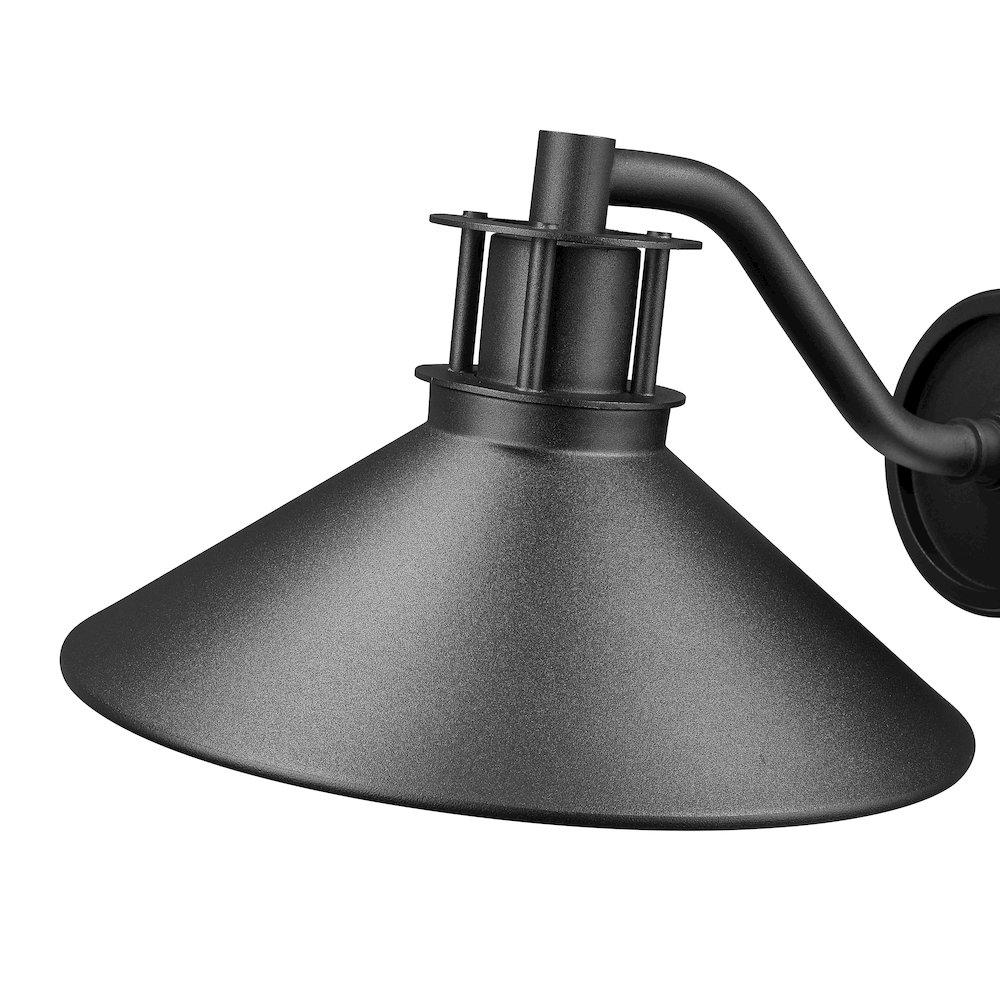 Z-Lite RLM 1 Light Outdoor Wall Light in Sand Black color, Aluminum frame. Picture 4