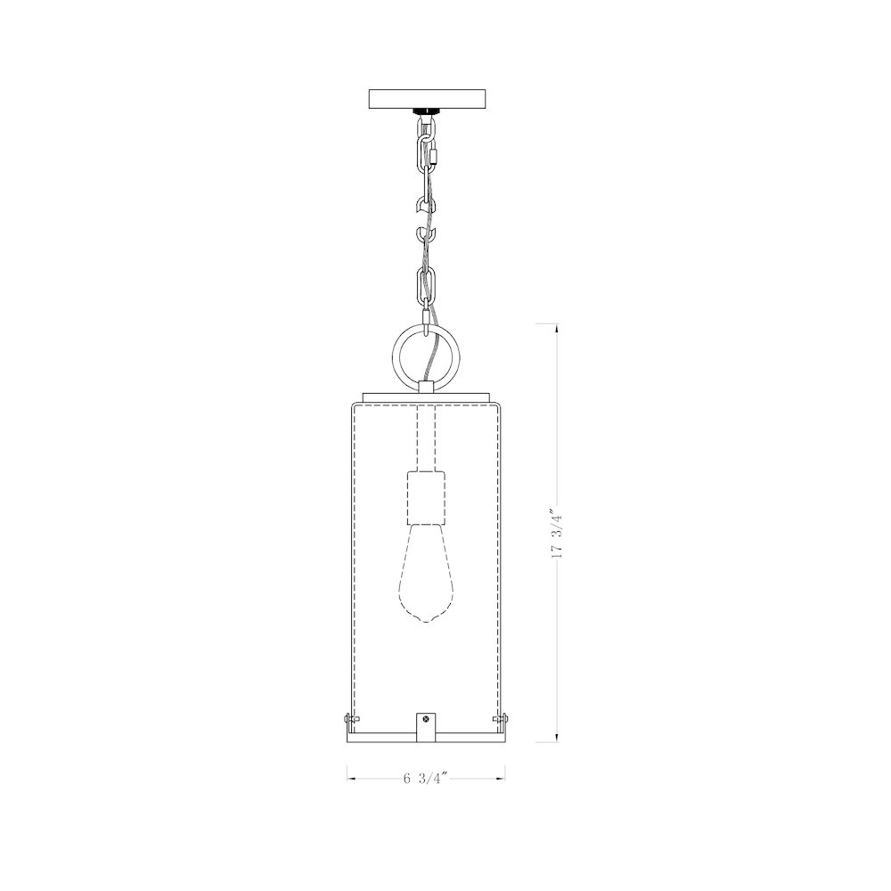 Z-Lite 1 Light Outdoor Chain Mount Ceiling Fixture. Picture 8