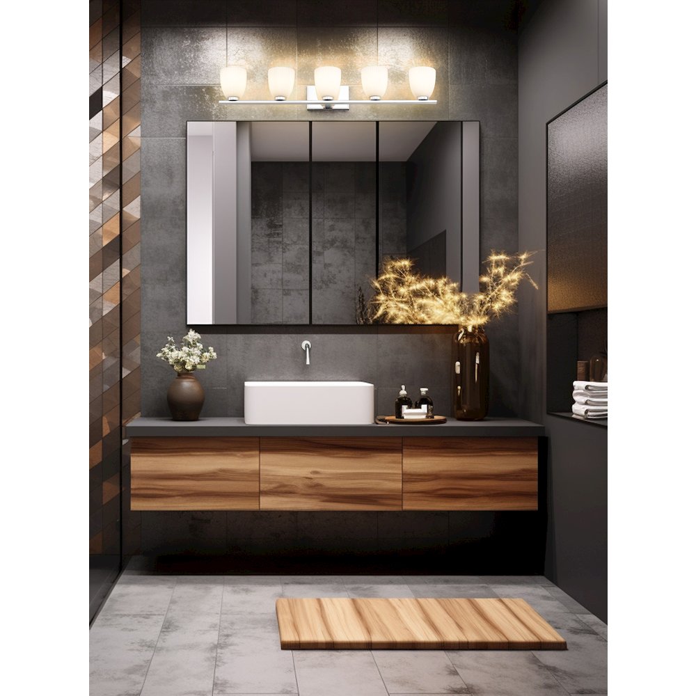 Z-Lite Naya 5 Light Vanity in Chrome color, Steel frame. Picture 6