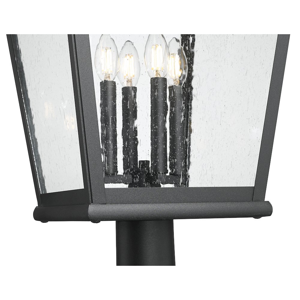 Z-Lite 4 Light Outdoor Post Mounted Fixture, Sand Black. Picture 4