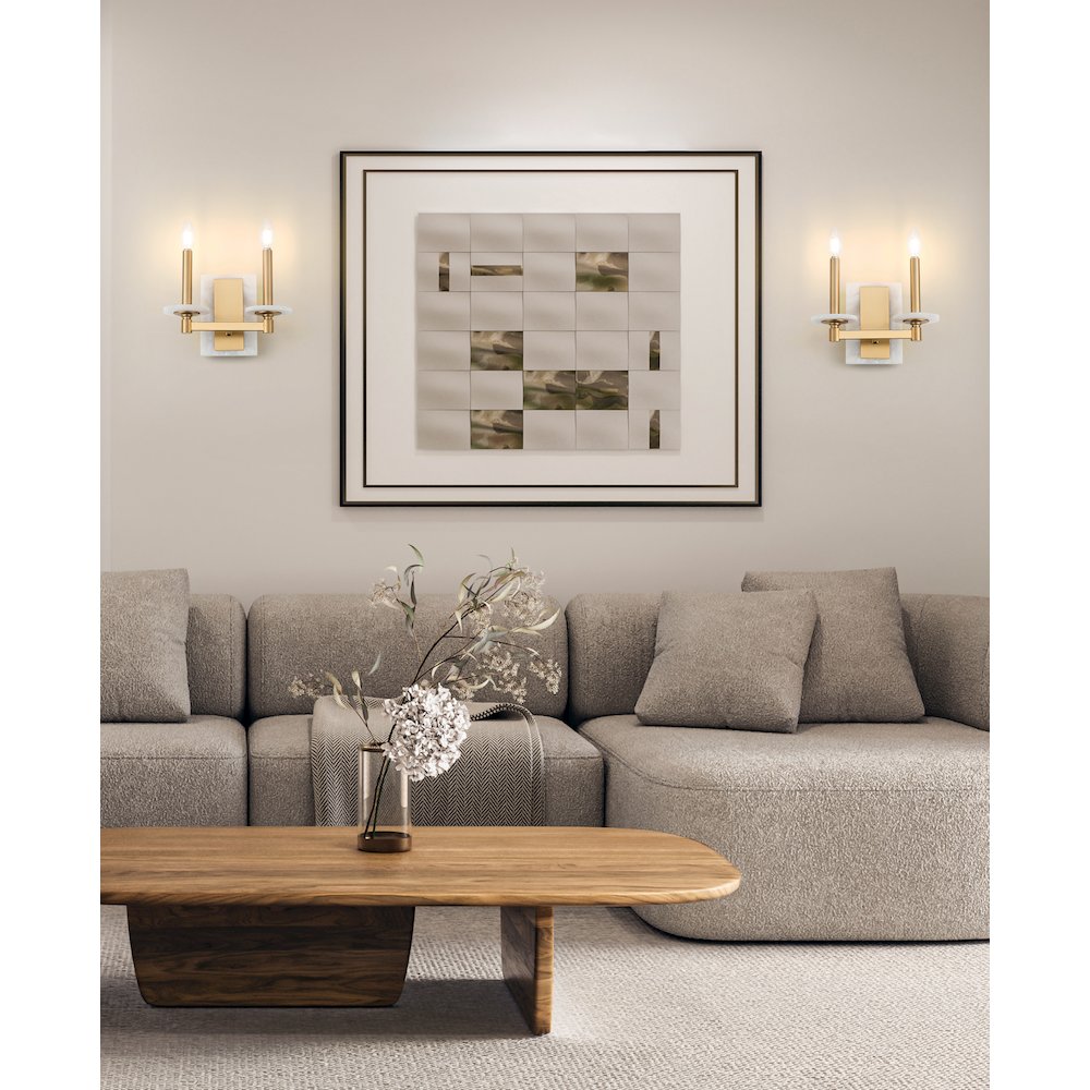 Z-Lite Kaden 2 Light Wall Sconce in Modern Gold color, Steel frame. Picture 6