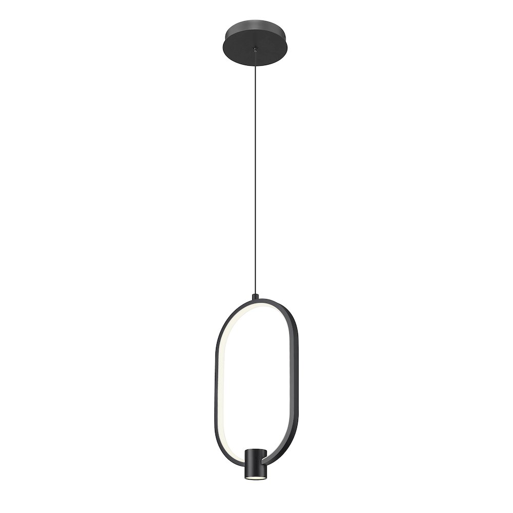 Z-Lite 1 Light Pendant, Matte Black. Picture 3