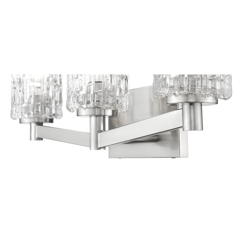 Z-Lite Aubrey 3 Light Vanity in Brushed Nickel Frame Finish. Picture 4