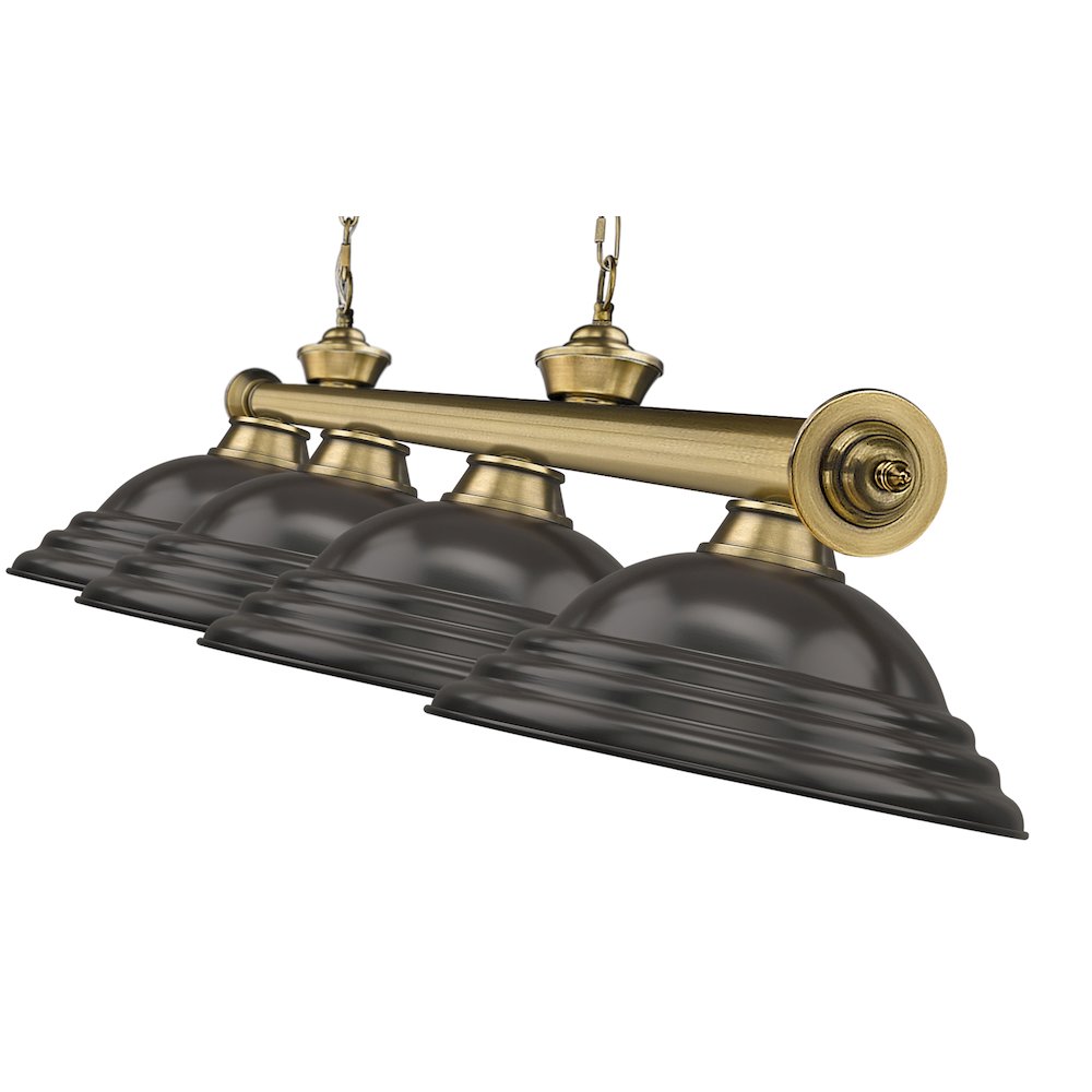 Z-Lite Cordon 4 Light Billiard, Steel Frame, Bronze Shade Color. Picture 4