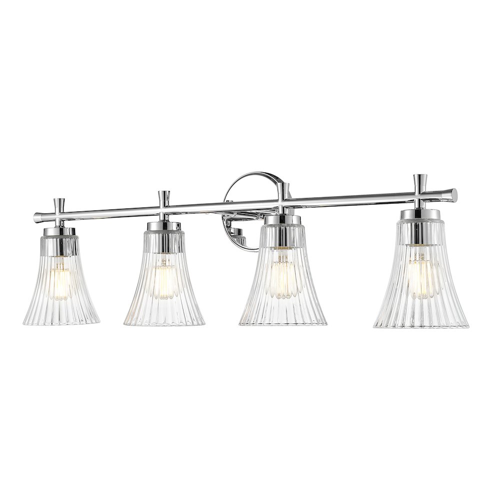 Z-Lite Belle 4 Light Vanity in Chrome color, Steel frame. Picture 1