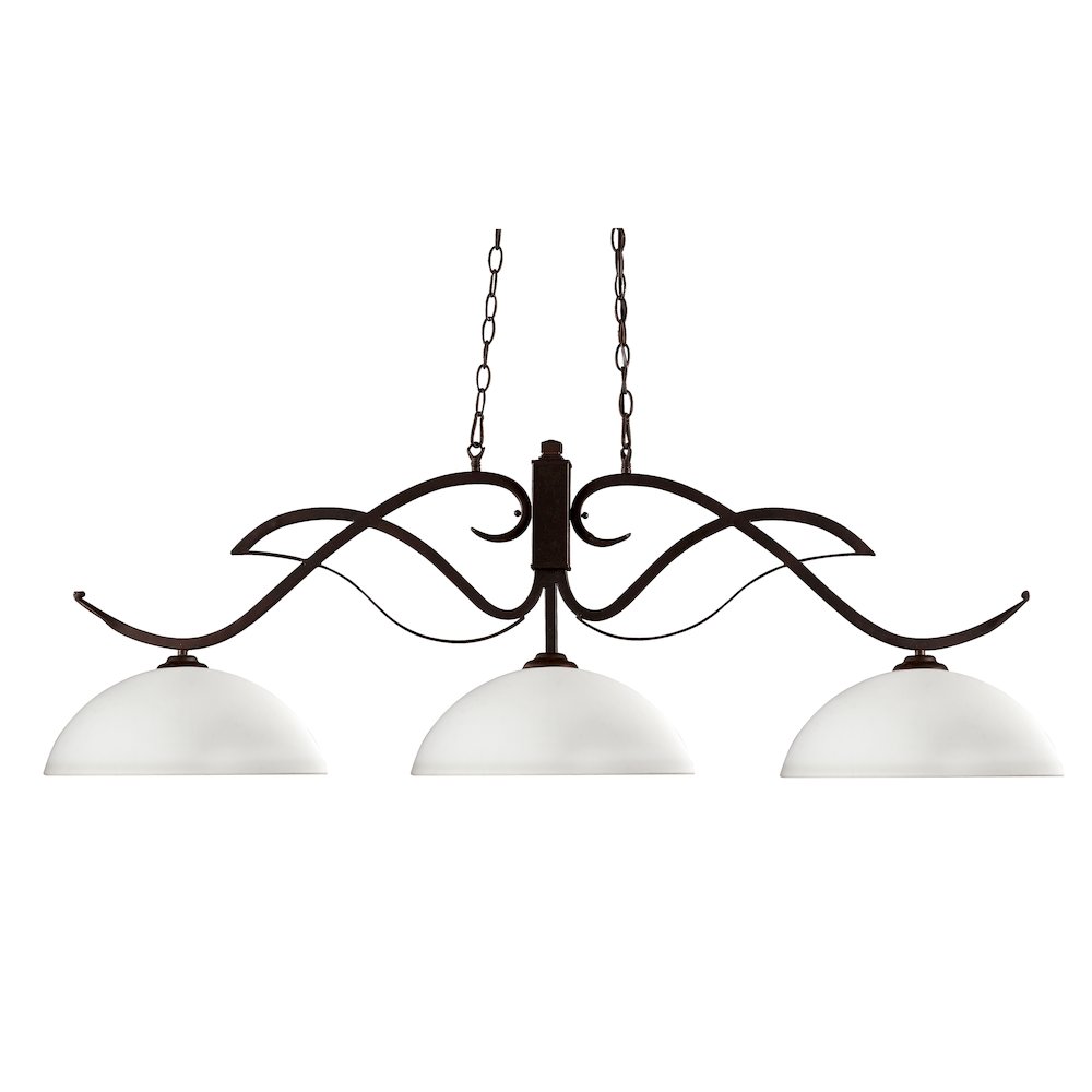 Z-Lite Phoenix 3 Light Billiard, Steel Frame, Matte Opal Shade Color. Picture 1