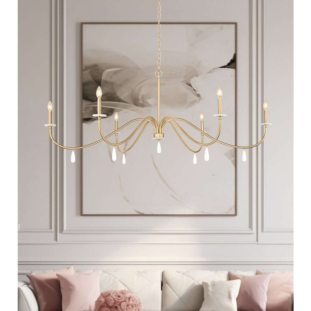 Z-Lite 6 Light Chandelier, Mordern Gold. Picture 5