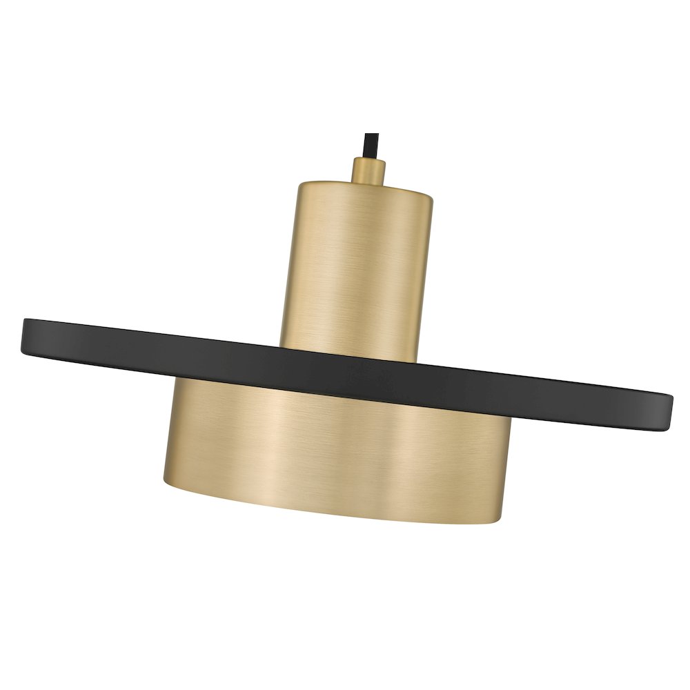 Z-Lite 1 Light Pendant, Matte Black + Modern Gold. Picture 4