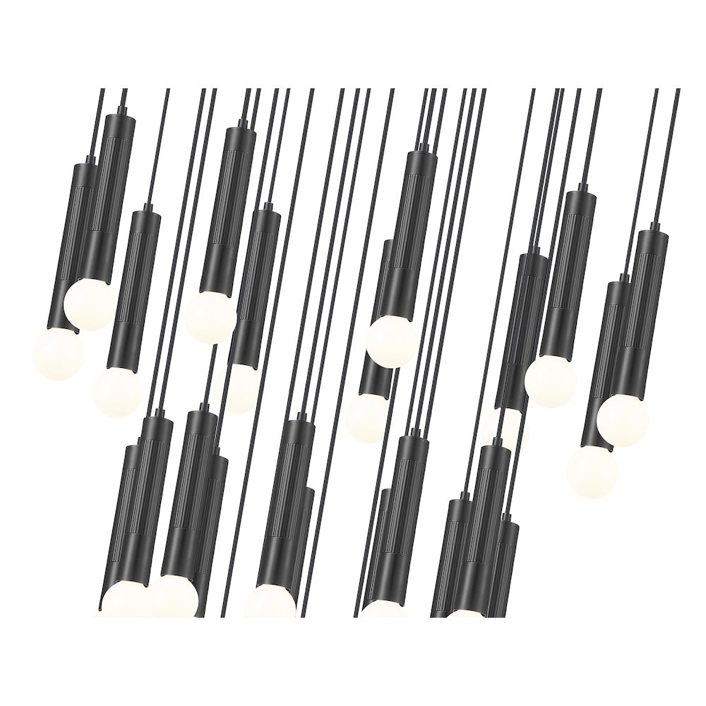 Z-Lite Stari 27 Light Chandelier in Matte Black color, Steel frame. Picture 4