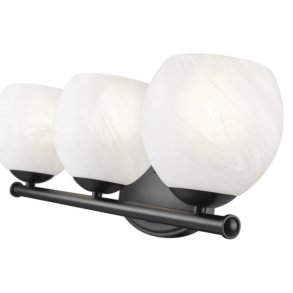 Z-Lite 3 Light Vanity, Matte Black. Picture 4