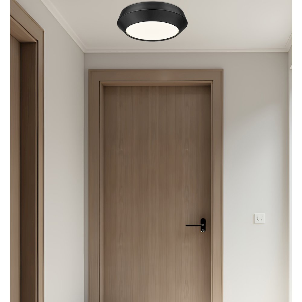 Z-Lite 1 Light Flush Mount, Matte Black. Picture 6
