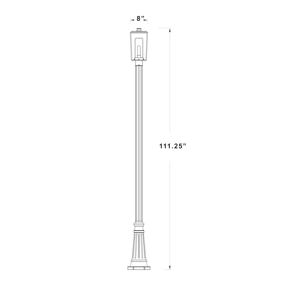 Z-Lite 1 Light Outdoor Post Mounted Fixture. Picture 8