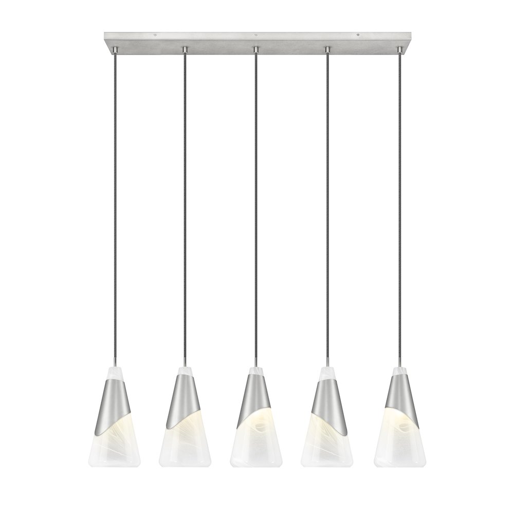 Z-Lite Aimie 5 Light Linear Chandelier, Brushed Nickel. Picture 3