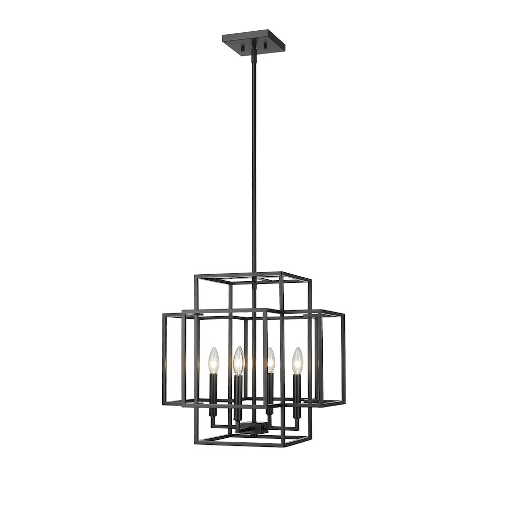 Z-Lite Titania 4 Light Chandelier, Matte Black. Picture 1